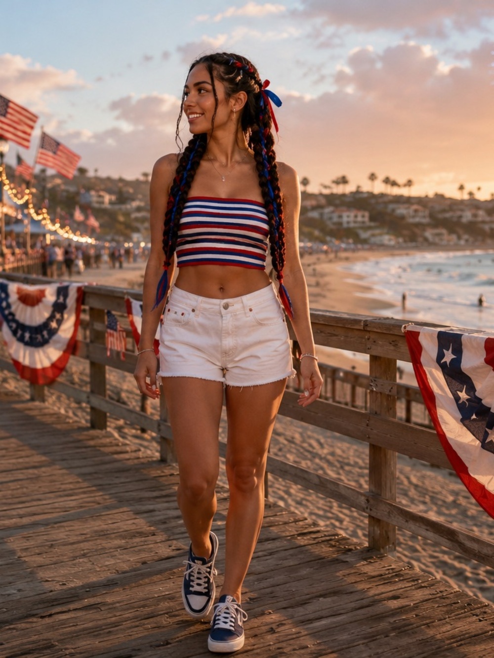 Denim Forum White High-Rise Denim Shorts